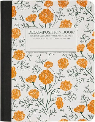 Item #153132 Decomposition California Poppies College Ruled Composition Notebook - 9.75 x 7.5...